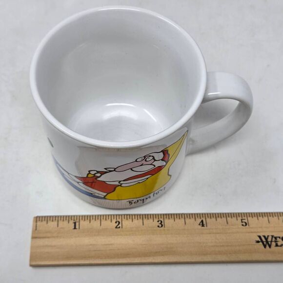 SANDRA BOYNTON HO HO HUM SANTA CLAUS COFFEE CUP MUG WHITE RECYCLED PRODUCTS VTG - Picture 6 of 7